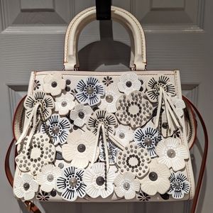 SOLD Coach Rogue 25 Chalk with Tea Rose